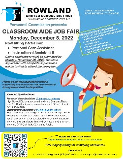 Classroom Aide Hiring Fair